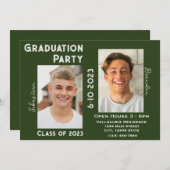 卒業生2名招待状（写真あり） 招待状 (正面/裏面)