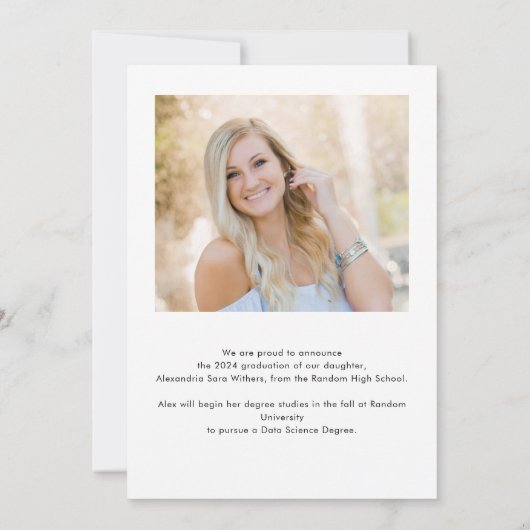 卒業生2枚Script Graduation 2025 案内状 (裏面)