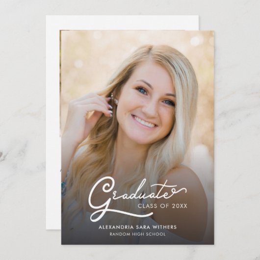 卒業生2枚Script Graduation 2025 案内状 (正面/裏面)