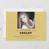 卒業生2019手書きの| 2つの写真の卒業 招待状 (裏面)