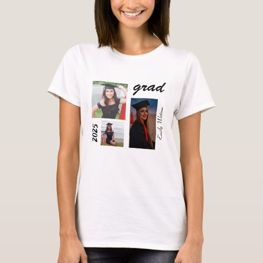 卒業生2025 パーソナライズされた年 Tシャツ (正面)