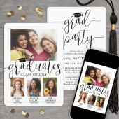 卒業生3名写真共同パーティー 招待状