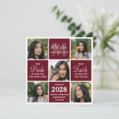 卒業生5写真コラージュBurgundy卒業式Anou 案内状 (スタンド正面)