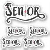 卒業生5名セット – カスタム切り シール (正面)