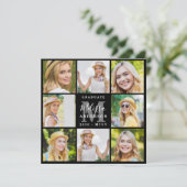 卒業生8写真コラージュ黒卒業 案内状 (スタンド正面)