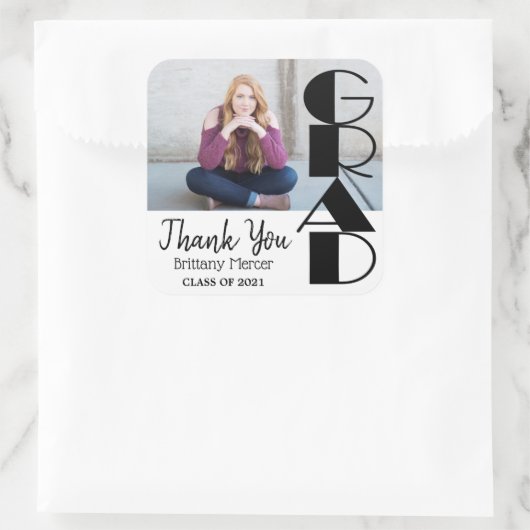 卒業生 – ありがとう スクエアシール (バッグ)