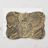 卒業生|のヴィンテージの黒板の金ゴールドの曼荼羅パターン 招待状 (裏面)