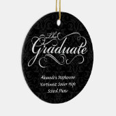 卒業生、エレガントな黒 セラミックオーナメント (右)