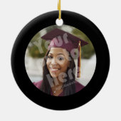 卒業生、エレガントな黒 セラミックオーナメント (裏面)