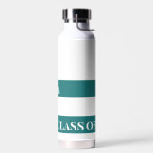 卒業生「クラス」お祝いグリーンとホワイト ウォーターボトル (左面)