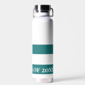 卒業生「クラス」お祝いグリーンとホワイト ウォーターボトル (背面)
