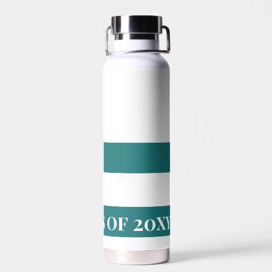 卒業生「クラス」お祝いグリーンとホワイト ウォーターボトル (背面)