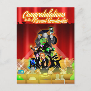 卒業生（ブラック）カードおめでとう ポストカード