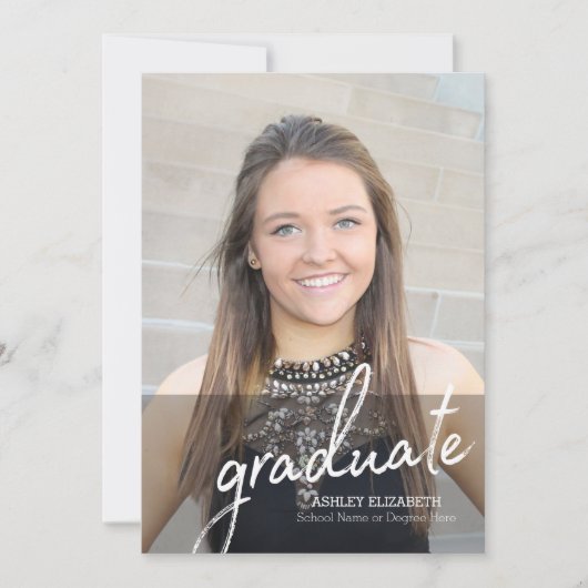 卒業生 – モダン卒業写真のお知らせ 招待状 (正面)