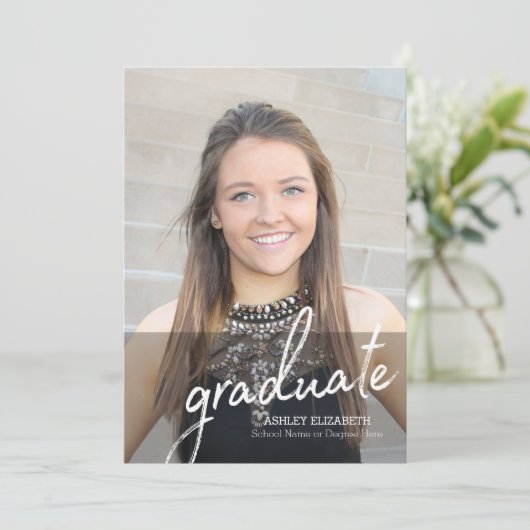 卒業生 – モダン卒業写真のお知らせ 招待状 (スタンド正面)