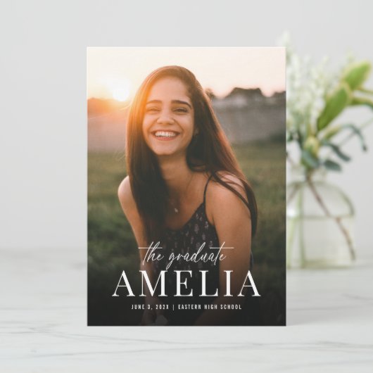 卒業生 |卒業式はっきりしたのお知らせ 招待状 (スタンド正面)