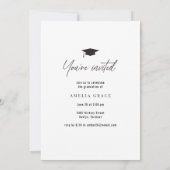 卒業生 |名前はっきりした卒業 招待状 (裏面)