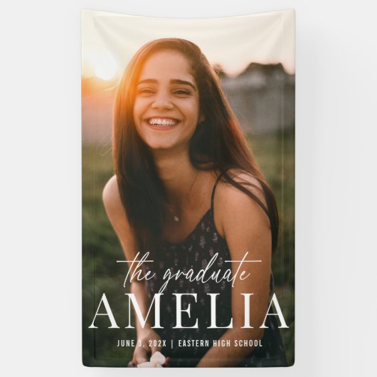 卒業生 |名前はっきりした卒業 横断幕 (縦)