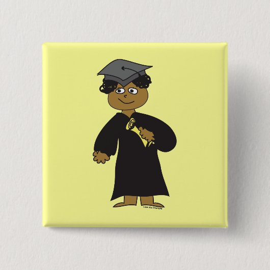 卒業生、民族男性 缶バッジ (正面)