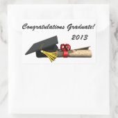 卒業生 – 長方形シール (バッグ)