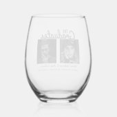 卒業生 | 2サイドのダブル卒業パーティー ステムなしワイングラス (裏面)