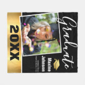 卒業生「2024年クラス」写真卒業記念 フリースブランケット (正面(横))