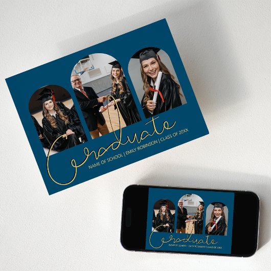 卒業生 | 3 アーチ型写真コラージュ発表 案内状