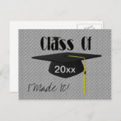 卒業用キャップとタッセルIが作ったハガキおもしろいキ 案内ポストカード (正面/裏面)