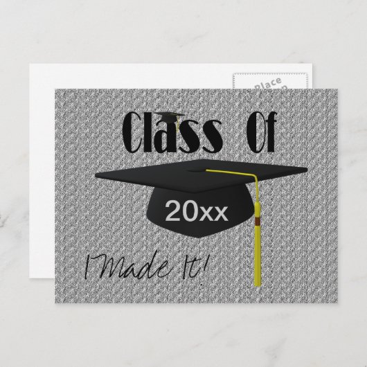 卒業用キャップとタッセルIが作ったハガキおもしろいキ 案内ポストカード (正面/裏面)