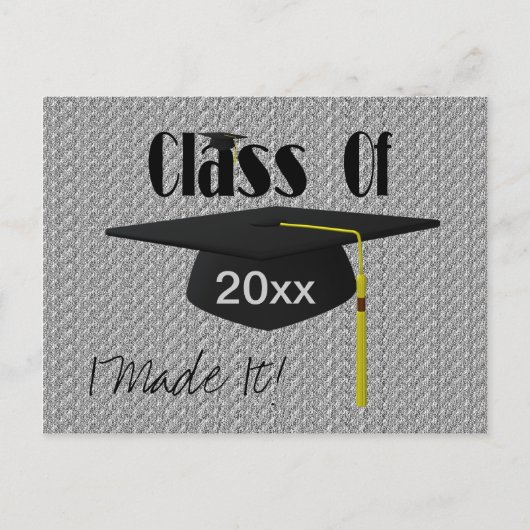 卒業用キャップとタッセルIが作ったハガキおもしろいキ 案内ポストカード (正面)