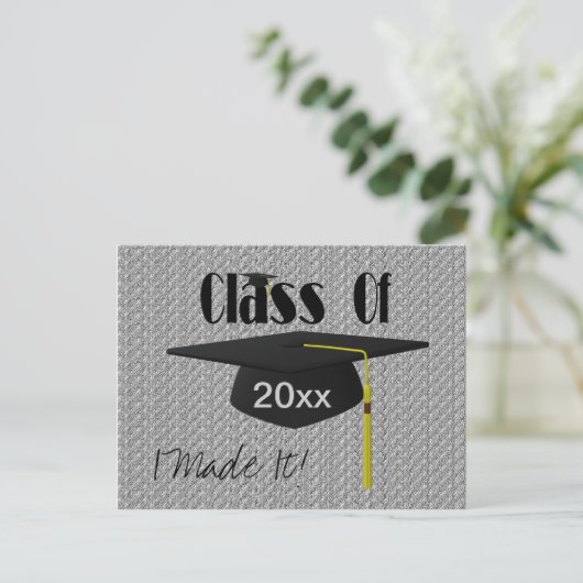 卒業用キャップとタッセルIが作ったハガキおもしろいキ 案内ポストカード (スタンド正面)