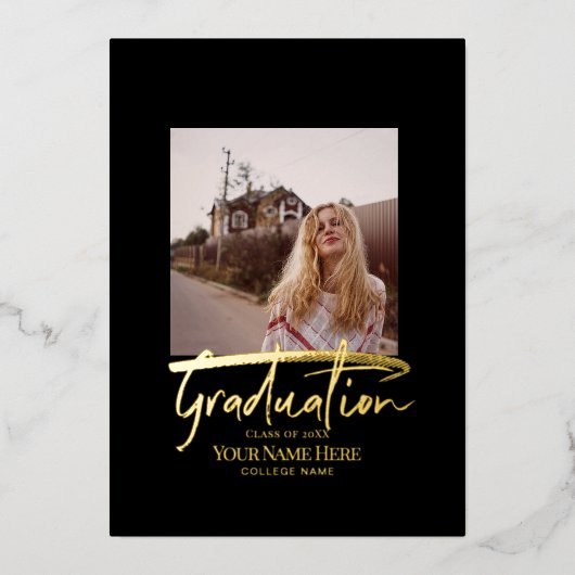 卒業用フォイル招待状カード 箔シーズンカード (正面)