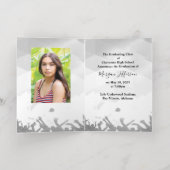 卒業用フォトフォイル招待状 箔グリーティングカード (内側レイダウン)