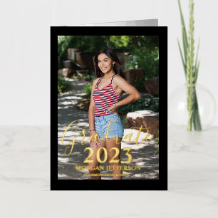 卒業用フォトフォイル招待状 箔グリーティングカード