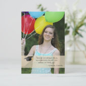 卒業用透明フォトカード 案内状 (スタンド正面)