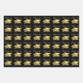 卒業用金属金ゴールドクラス年カスタム色 ラッピングペーパーシート (正面)