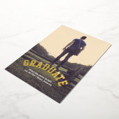 卒業男らしモダンパーソナライズされた 箔招待状 (回転した状態)