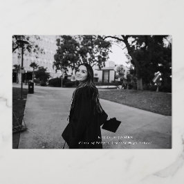 卒業発モダン表フォイル押し付け 箔招待状