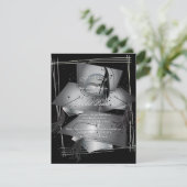 卒業発表お祝い白黒 招待状 (スタンド正面)