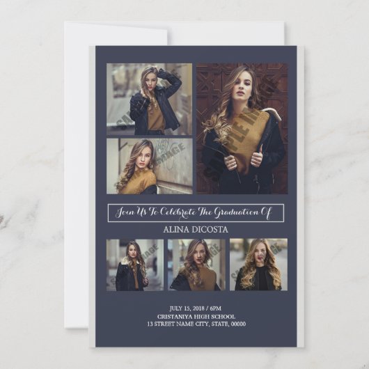 卒業発表と招待状 案内状 (裏面)