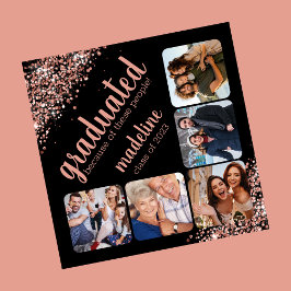 卒業発表による5枚の写真グリッター