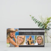 卒業発表の写真カード |黒 案内状 (スタンド正面)