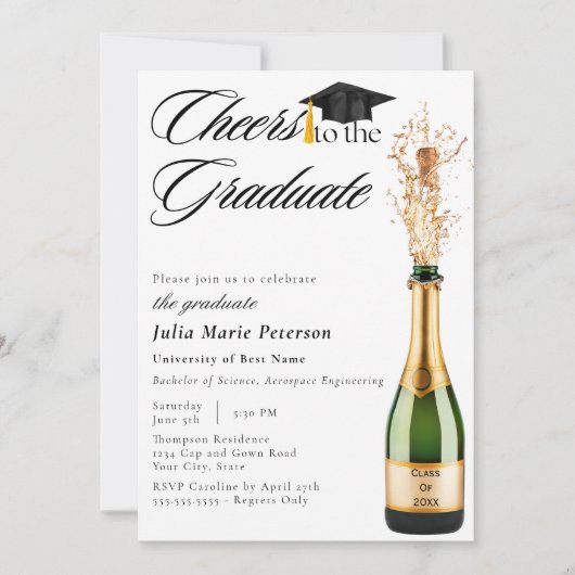 卒業発表の応援 招待状 (正面)