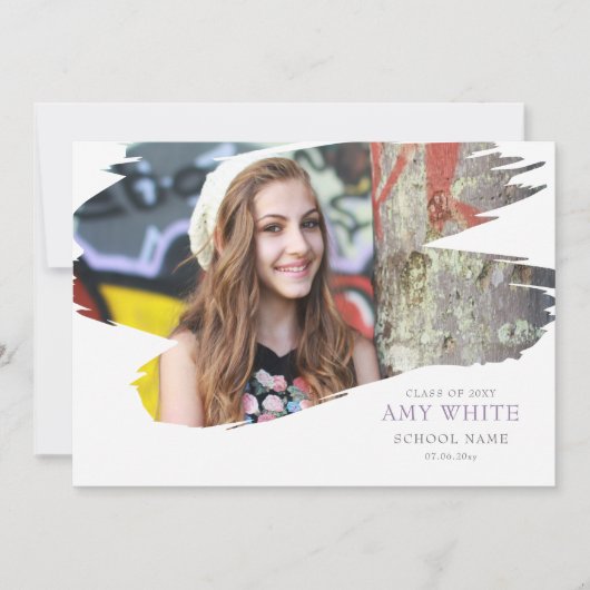 卒業発表の成功裏 招待状 (正面)