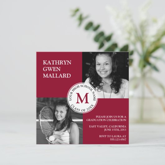 卒業発表の発表が赤く表示される 案内状 (スタンド正面)