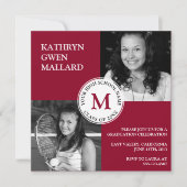 卒業発表の発表が赤く表示される 案内状 (正面)