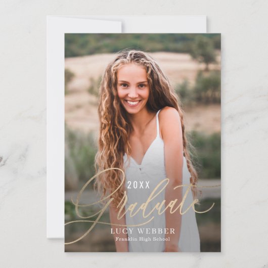 卒業発表の詳細招待状 招待状 (正面)