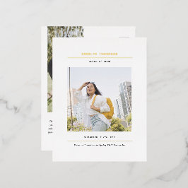 卒業発表はがきのミニマル 箔シーズンポストカード