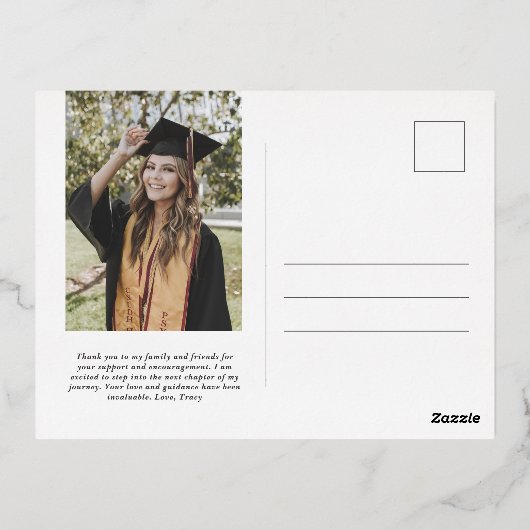 卒業発表はがきのミニマル 箔シーズンポストカード (裏面)