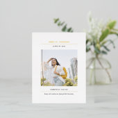 卒業発表はがきのミニマル 箔シーズンポストカード (立ち正面)